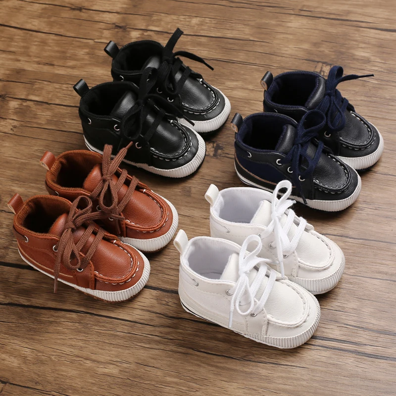 PU leather casual shoes cotton soft sole prewalker infant baby boy shoes