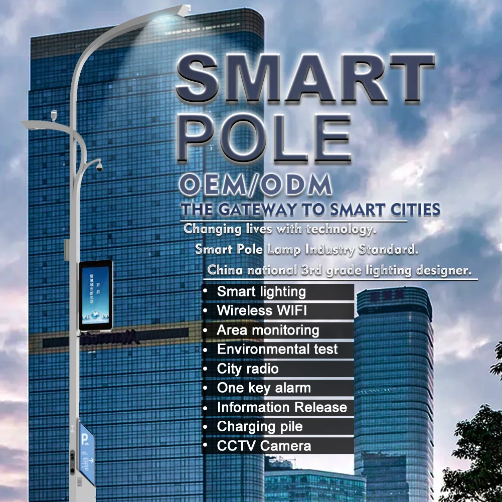 Factory Customized Stainless Steel Galvanized Circular Security Monitoring CCTV Camera Pole 3m 4m 5m 6m Smart Electrical
