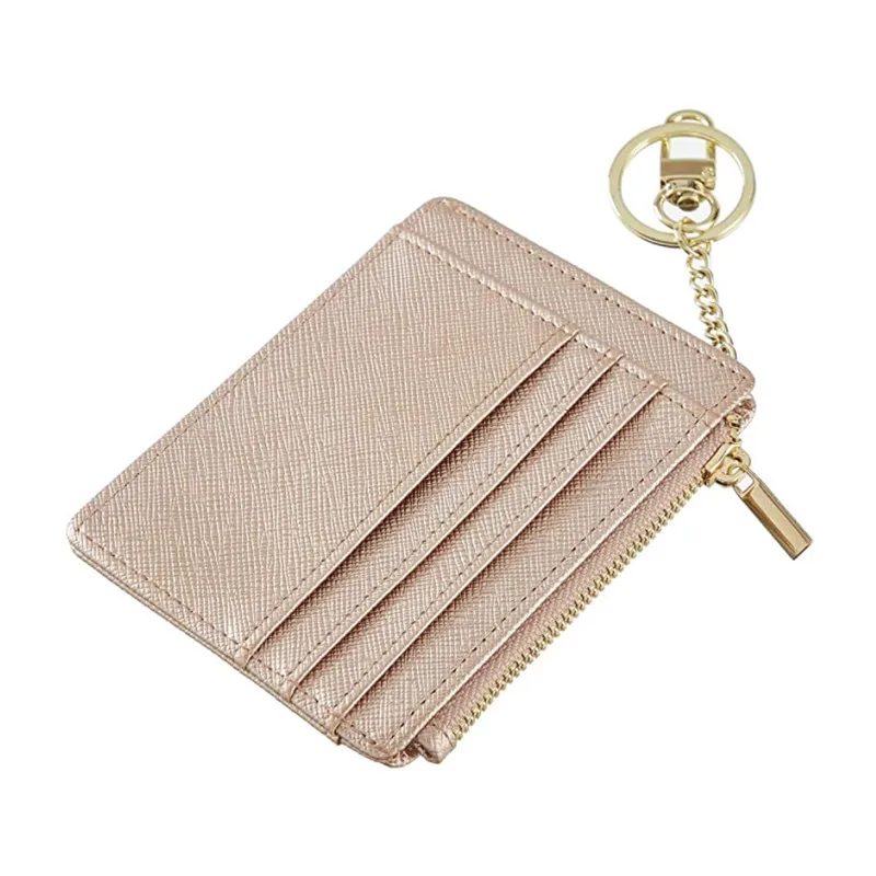 Custom Logo Wholesale Classic Slim Card Holder Wallet Women Leather PU Credit Business Card Holder Wallet With Money Clip