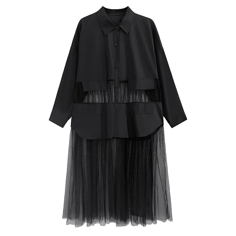 Unique Patchwork Women Clothing Dress Ladies Designed Fashion Clothes Women Long Sleeve Long Blouse Dress  Casual Women Dress