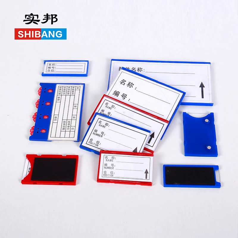 Magnetic Label Holder Racks with Data Card Protective Film Replacement Label for Warehouse Shelf