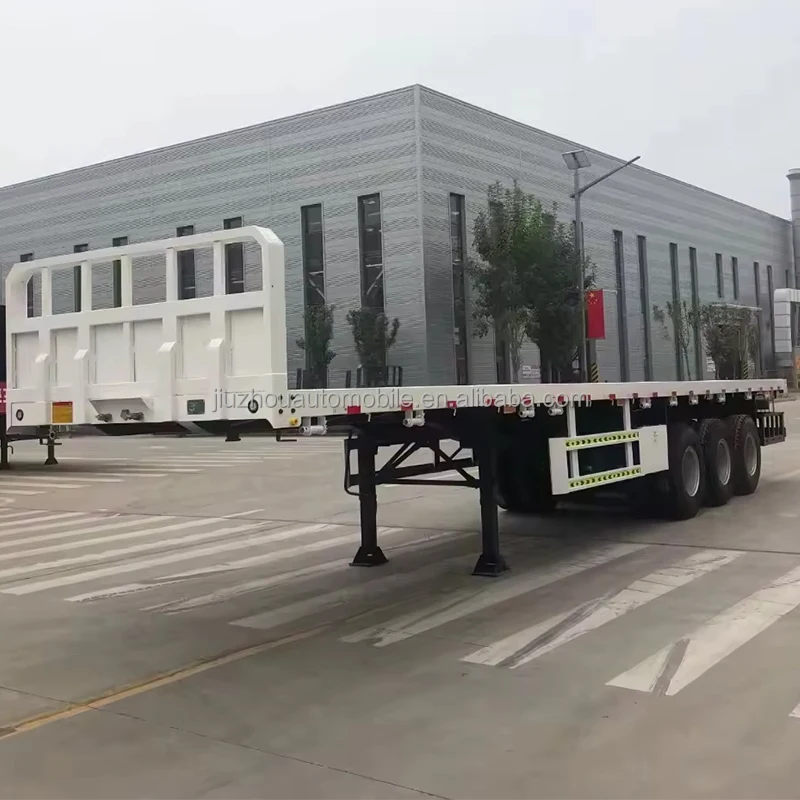 Direct Sale 40ft-45ft Flatbed Container Factory-priced 3 Axles Semi-trailer For Sale 40ton 60ton Capacity