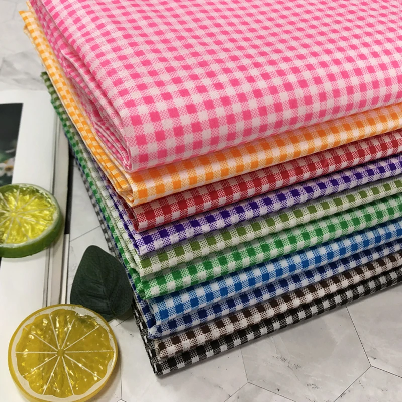 
100cmx150cm printed grid checked plaid tartan polyester fabric cloth for Handmade DIY High Quality Cloth Material Children Kids 