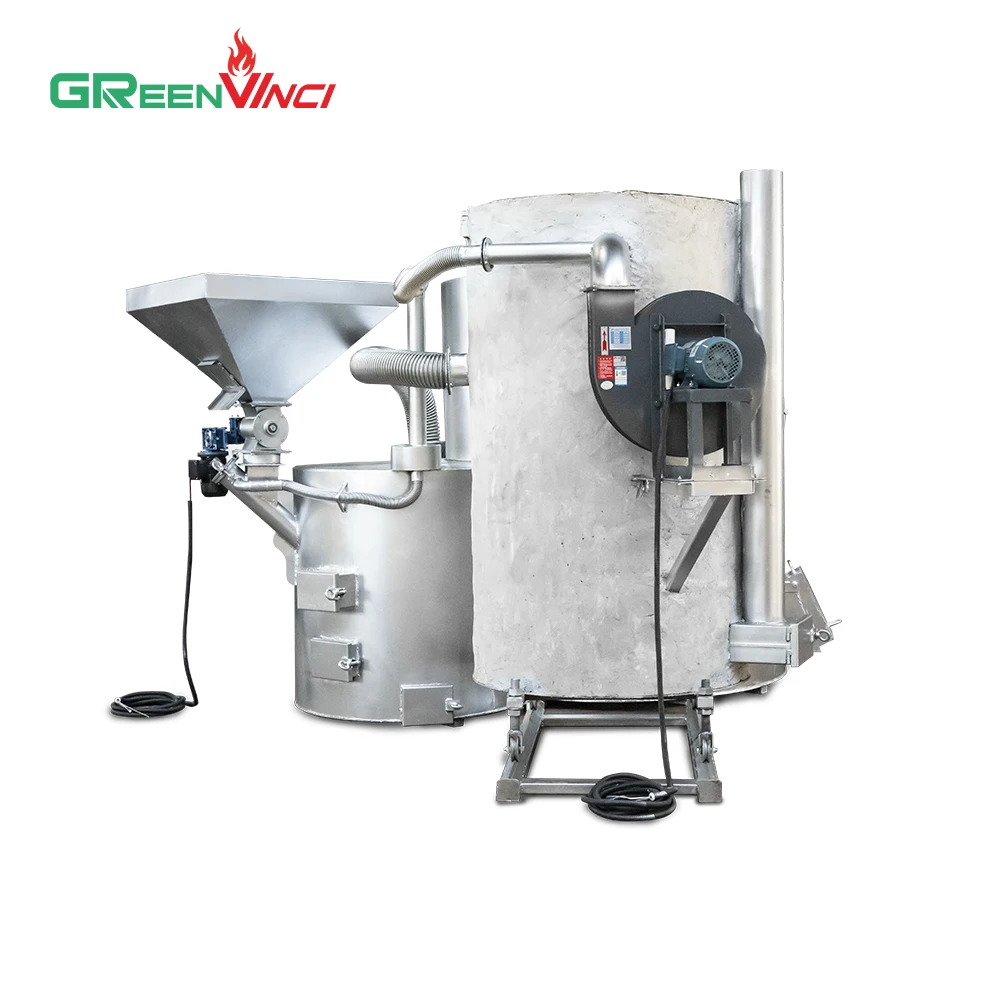 Greenvinci factory price energy saving high efficiency 2T wood pellet aluminum metal industrial melting furnace
