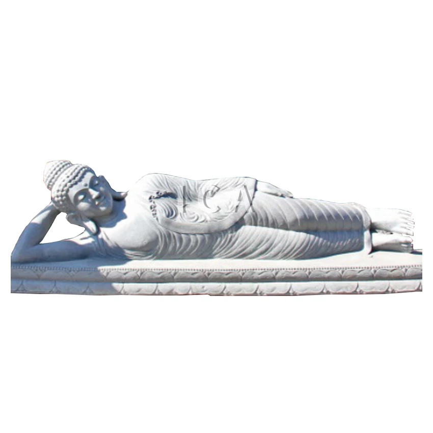 Garden outdoor large marble stone big figurines lying  buddha statue