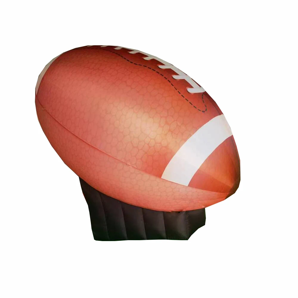 3Mh Giant Inflatable Rugby Football Ball Model with Base Sports Events Advertising Durable Oxford Material Includes Air Blower