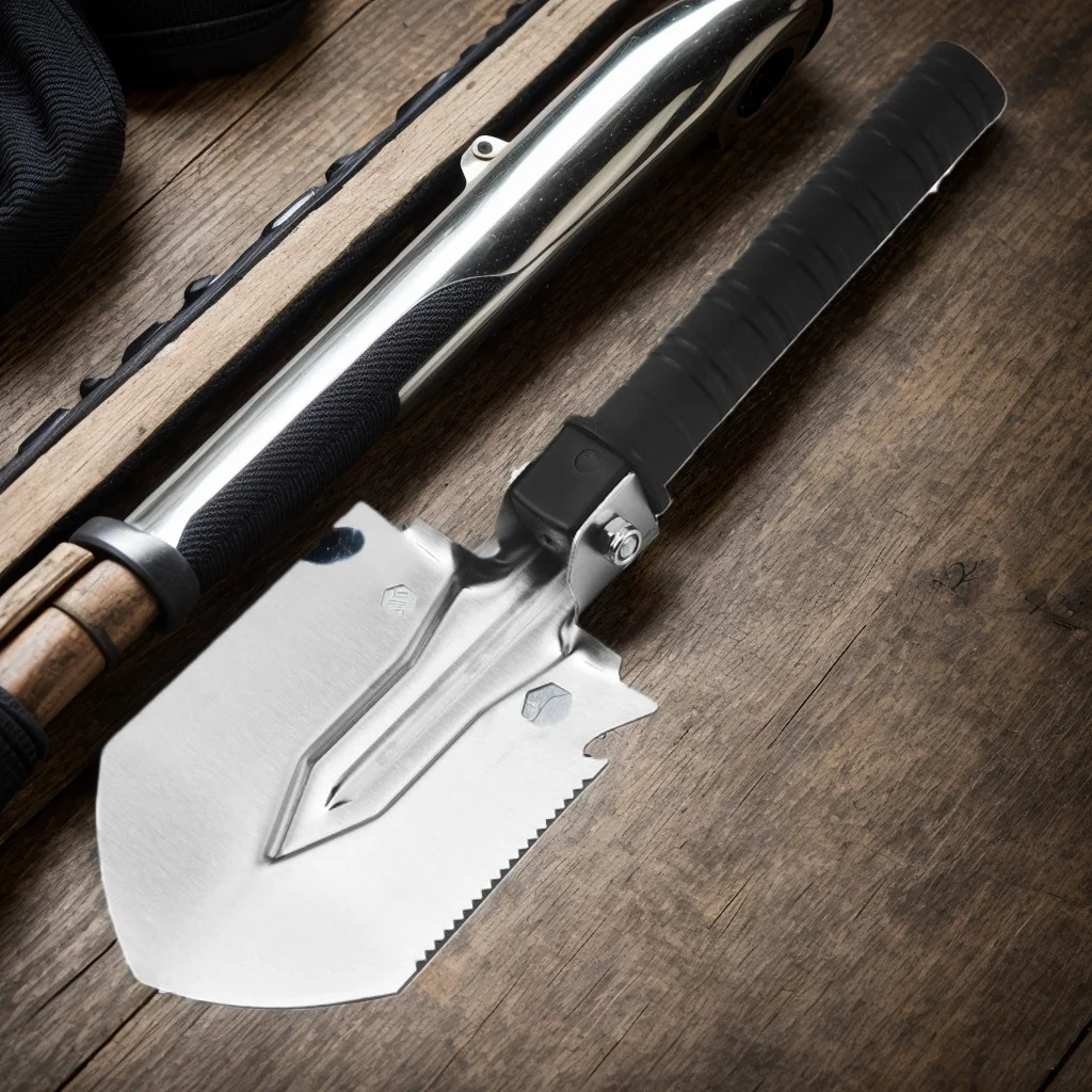 Industrial Grade Multifunctional Bushcraft Folding Shovel Portable Outdoor Camping  Shovel for Snow Shoveling