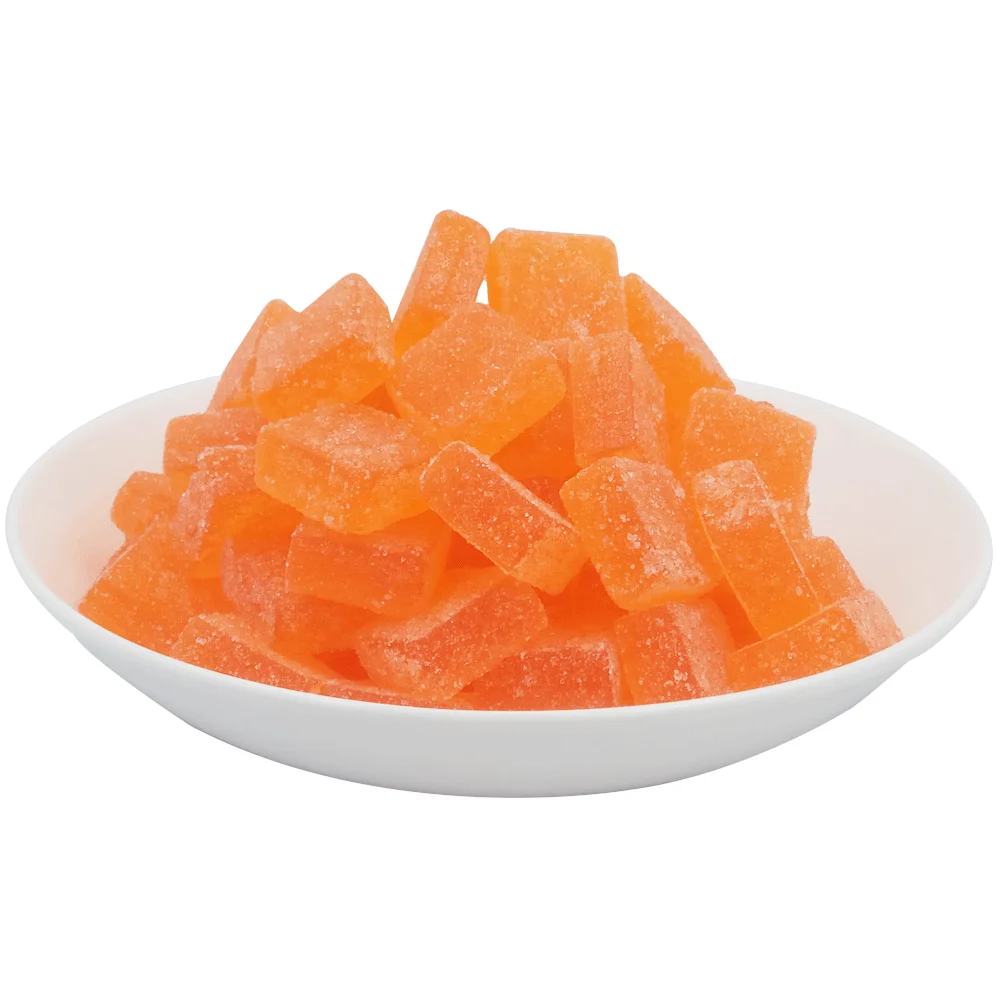 
Orange Jelly Candy Fruit Flavor soft candy cubes 