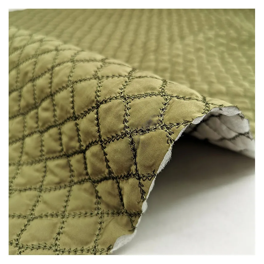 wholesale custom 50D cotton polyester memory diamond quilted fabric