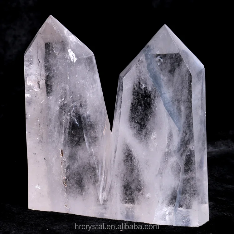 Famous Feng Shui Gemstone Crystal Tower Polished Large Clear Quartz Crystal Double Points