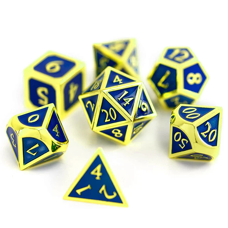 Custom 20 Sided Metal Rpg Large Blank Polyhedral Dice In Brass Souvenir Multi Color Polyhedral Game Tungsten Dice Necklace