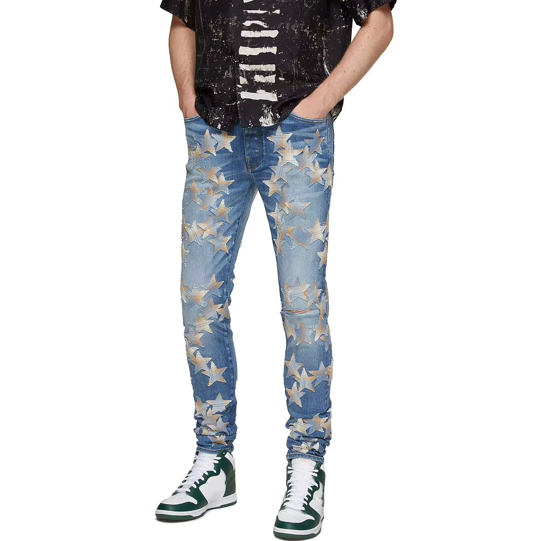 Customization Wholesale Fit Star Pants Wholesale Jeans Men New Jeans Famous Brand Designer Trend Denim Pants  Denim