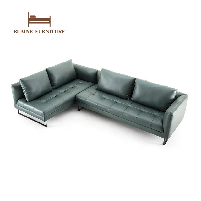 Hot Sale Luxury Design Italian Style Living Room Furniture Genuine Leather Sectional Sofa Freely Combined Modular Sofa Set