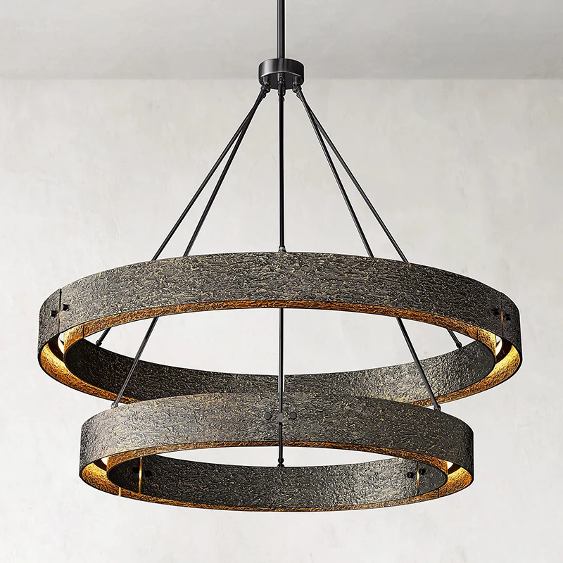 Restoration Brass Circle Round Hardware Lighting Modern Metal Living Room Dinning Indoor chandelier lighting restoration