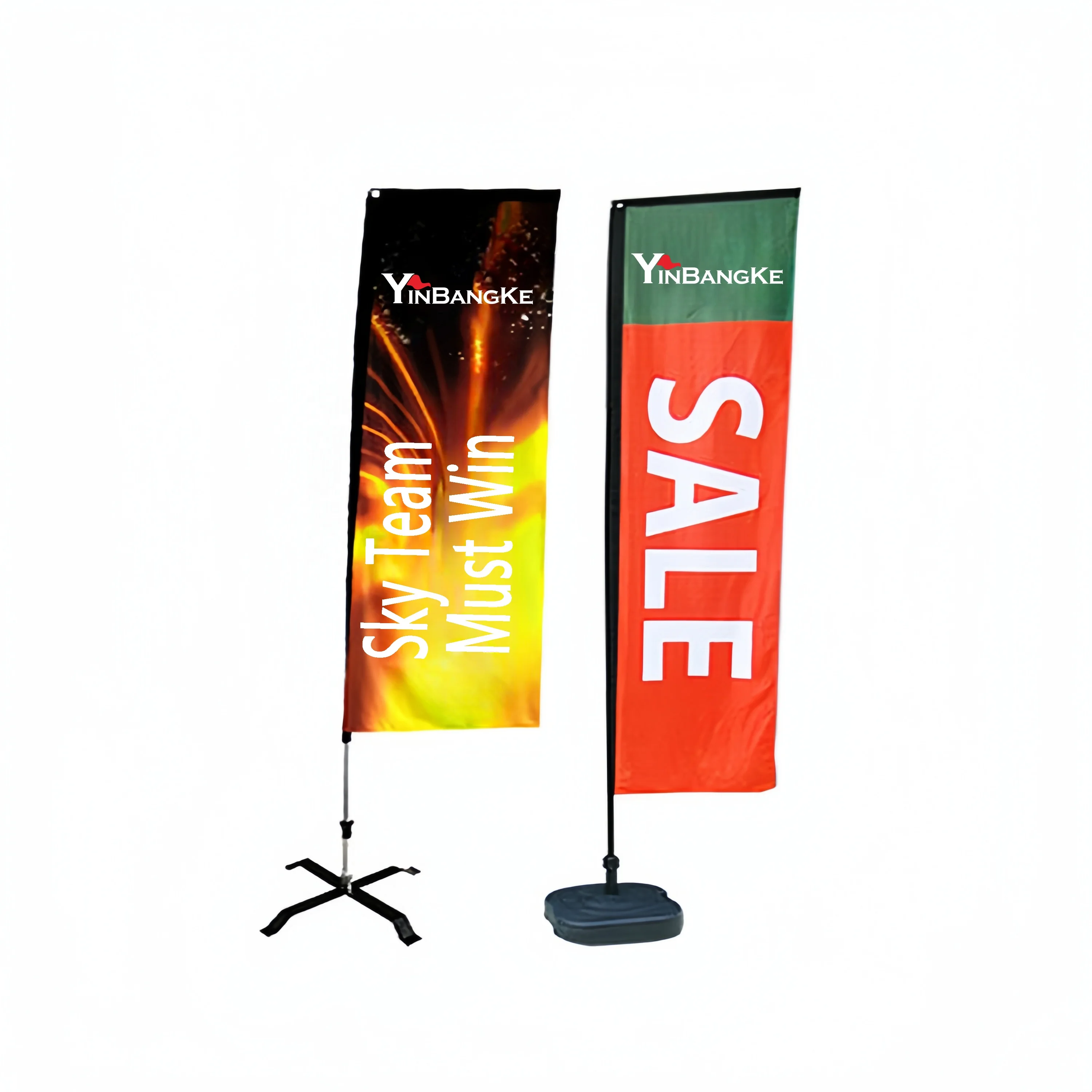 Factory Custom Promo Flags Exhibit Banners Flags Displays Rectangular Beach Flags With Waterproof Materials