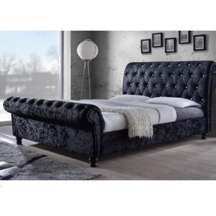 New royal luxury king size bedroom modern beauty wooden high beds manufacture