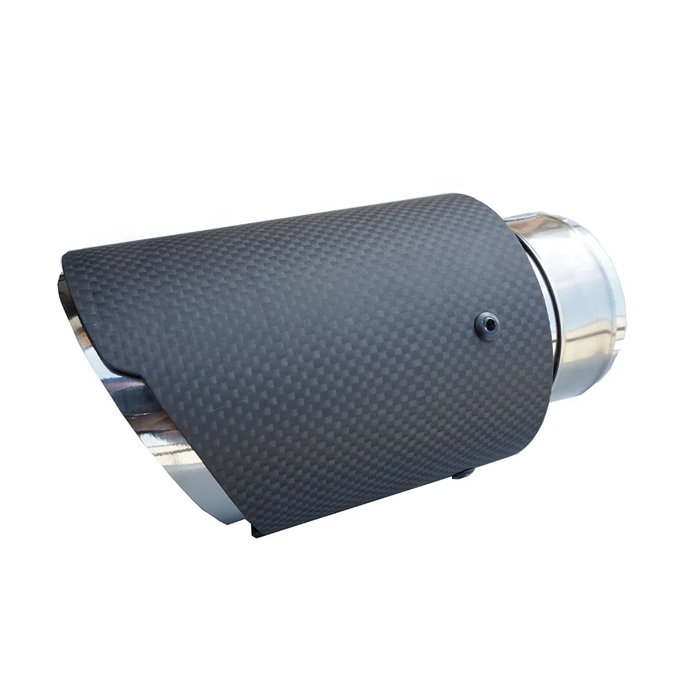 High Quality Matte Carbon Fiber Exhaust Pipe 304 Stainless Steel Muffler Tip Pipe for BMW/BENZ/AUDI