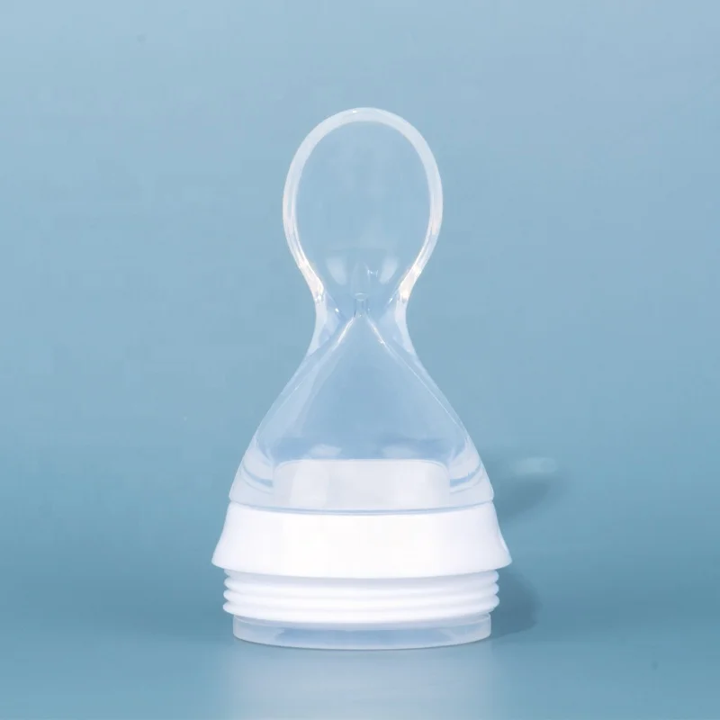 Silicone New Babi Product Baby Squeeze Rice Paste Fruit Feeding Bottle With Spoon Feeder For Kids