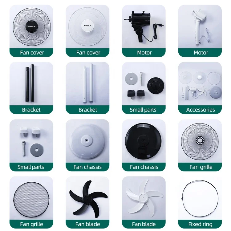 PP material propeller air cooling exhaust fan blade black white color plastic home room stand fan blades