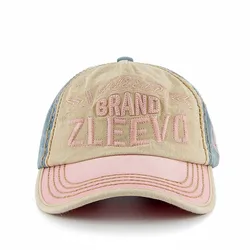 Alphabet Embroidery stitching color soft top curved brim baseball cap washed duck cap sun hat