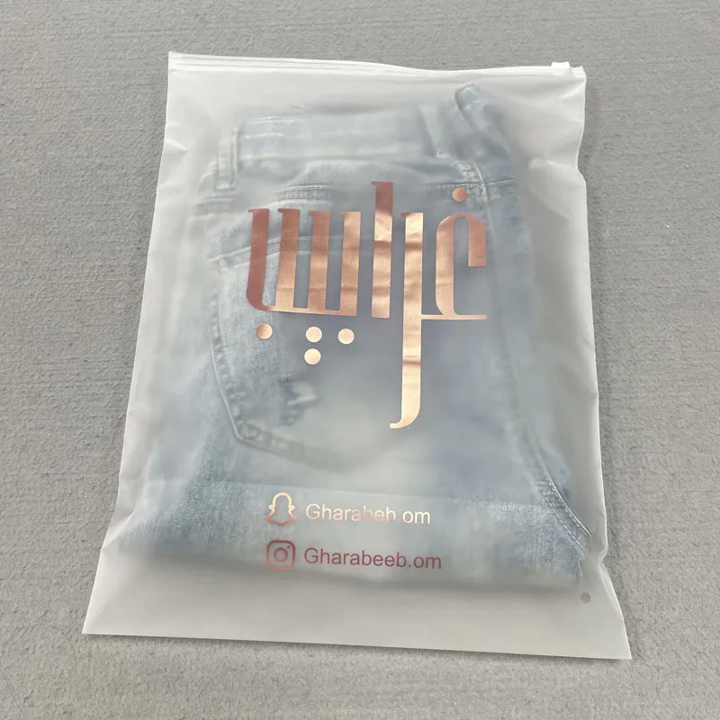Recyclable Customized Printed Logo Slider Frosted Packing Zip Bags, Resealable Clean Ziplock Plastic Bags For Packaging Clothes