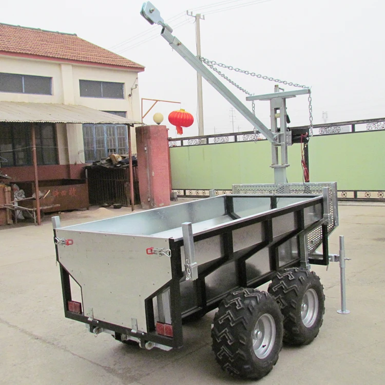Outdoor Utility Pulled Twin Axle Farm Atv Trailer Atv Towed Log Trailer For Timber And Multi-Use