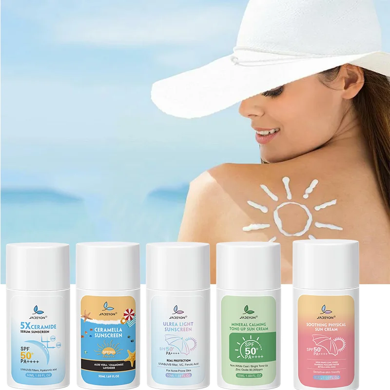 OEM Long Lasting  Anti-UV Whitening Fresh Non-stick Cream Sun Shine Summer Mineral Soothing Sunscreen Ultra light Sunscreen