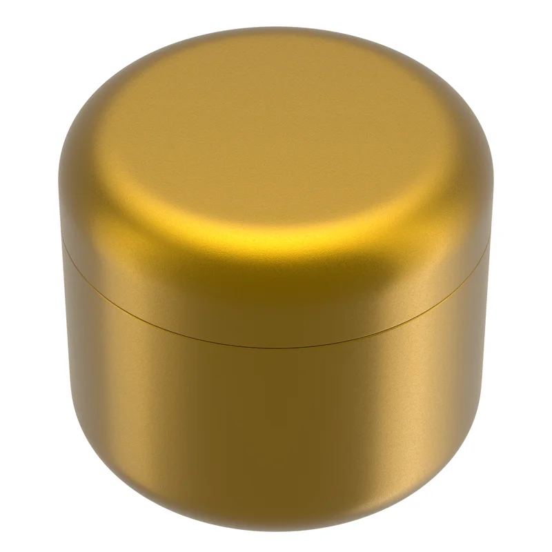 White Smell Proof Aluminium Round Herb Airtight Container Storage Boxes Metal Jar with Lids