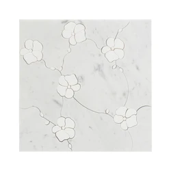 Мраморная мозаика Waterjet с цветами, латунная инкрустация, мозаичная плитка для кухни и ванной, настенная плитка