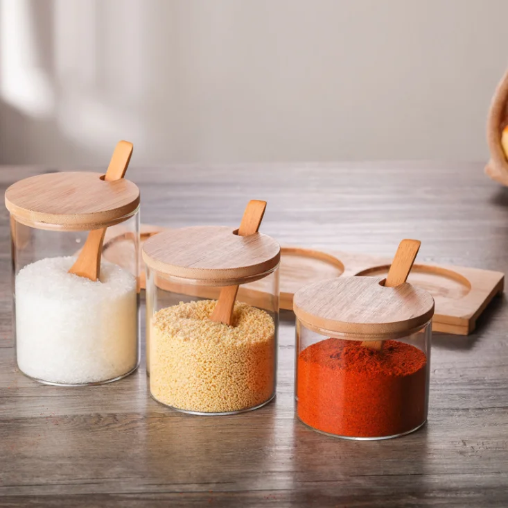 OEM manufacture clear high borosilicate glass canister with stainless steel lid glass jar