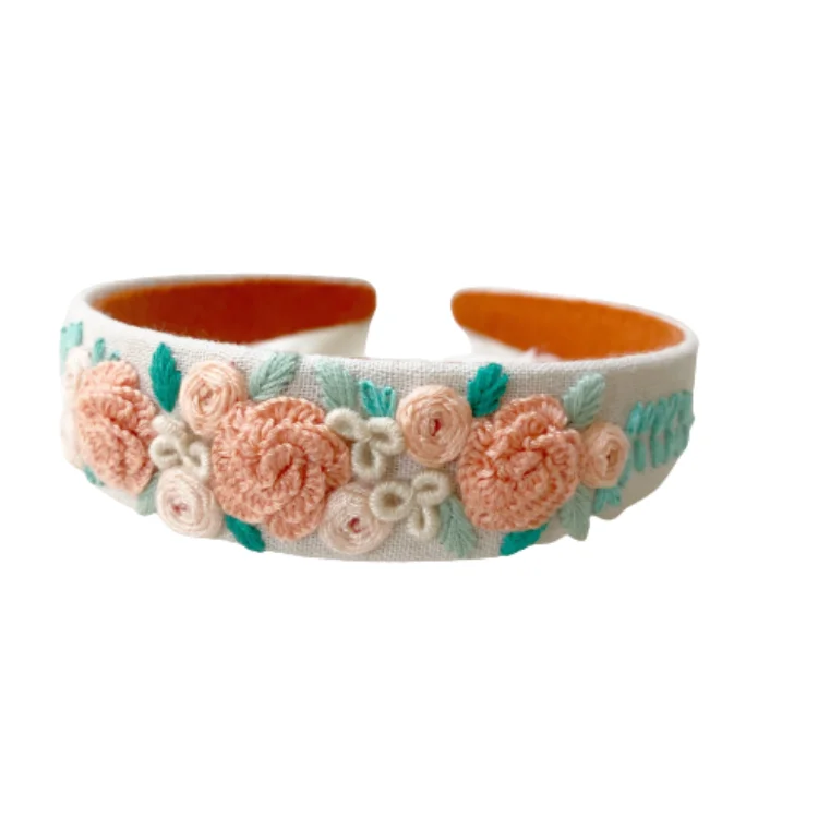 Embroidery Ribbons Hair Accessories Colorful Headband Good Price Top Favorite Product Bow Hairbands For Girls Lovely Pattern