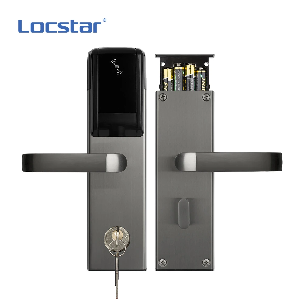 Locstar Fashion Key Safe Mortise Digital Ic Card Hotel Aluminium Mfid Electronic Magnetic Gate Electric Bolt Door Lock