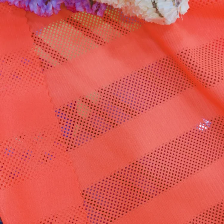 Knitted 100% polyester printed high visibility fluorescent net mesh fabric for reflective safety vest