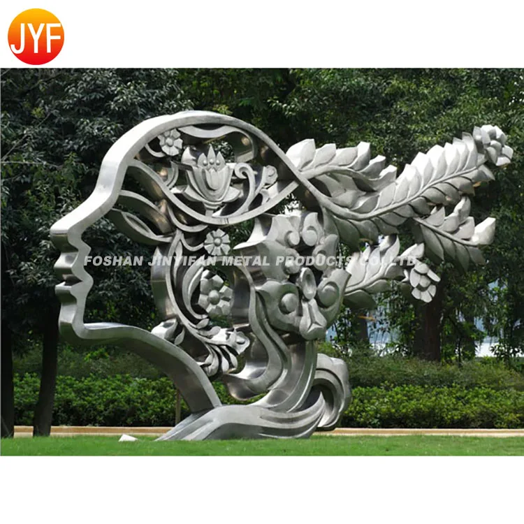 ZZ28 Stainless Steel Metal Yard Laser Leaf Artwork Statue Sculpture Large Yard Statues For Garden Near Me