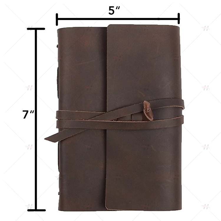
Gift Handmade Notebook Lined Paper Genuine Leather Bound Daily Notepad Journal 
