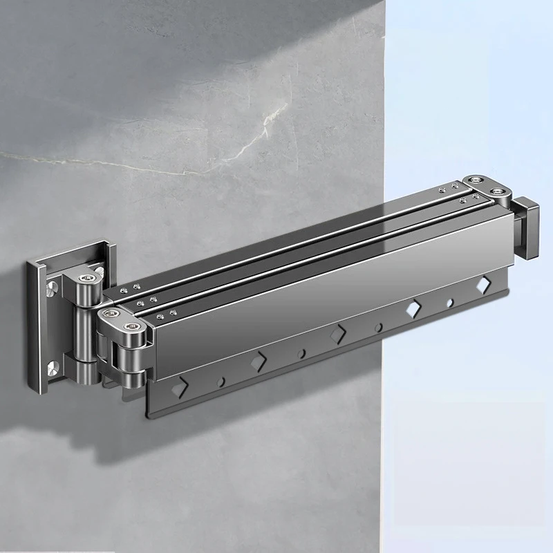 1354SY Folding Shelf For Clothes Retractable Wall Mounted Cloth Hanger Wall Mount Retractable Cloth Drying Rack