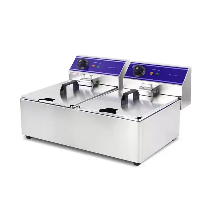 DZL-152B Double 15L Good Factory Price Stainless Steel Electric Deep Fat Fryer Commercial Deep Fryer for fast food restaurant
