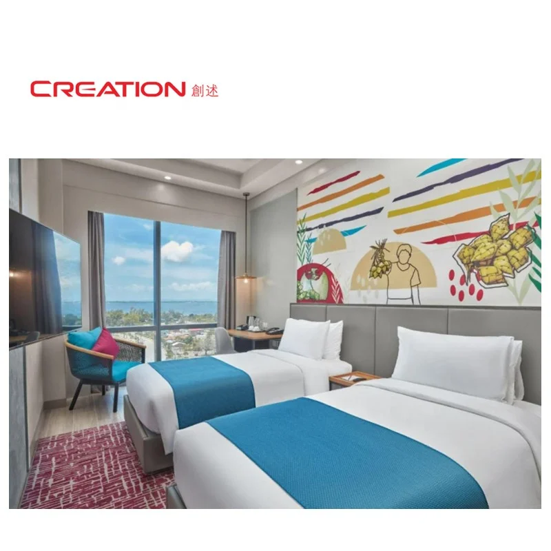 CREATION Hotel Furniture Supplier Philippine Belmont Hotel BedroomFurniture Set Upholstered Double Bed Room Furniture
