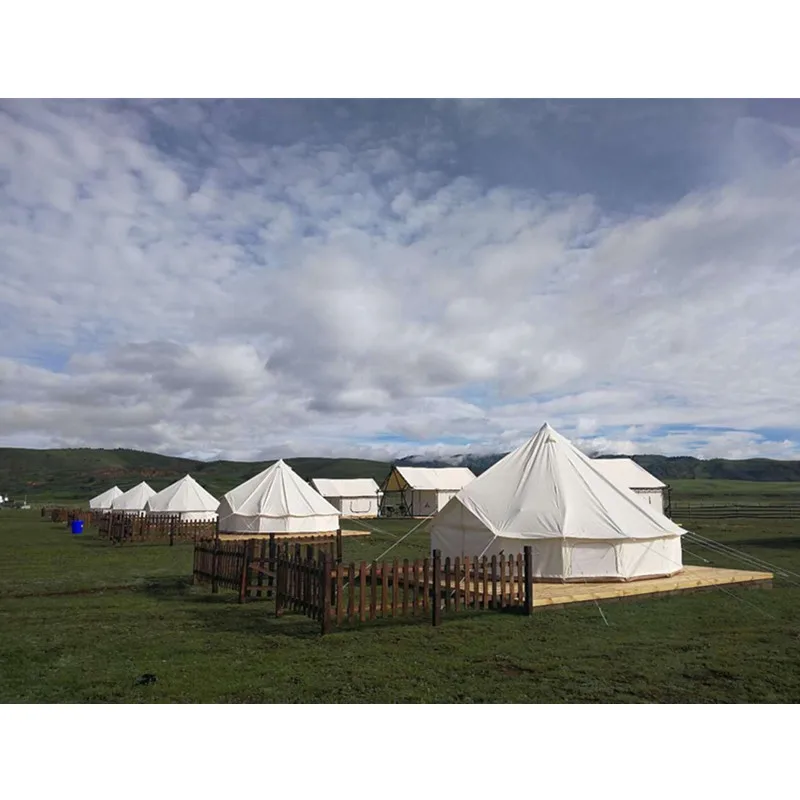 4 season china outdoor camping glamping products 3m 4m 5m 6m 7m Canvas mongolian Tent Factory Manufacturer Bell Tent yurt