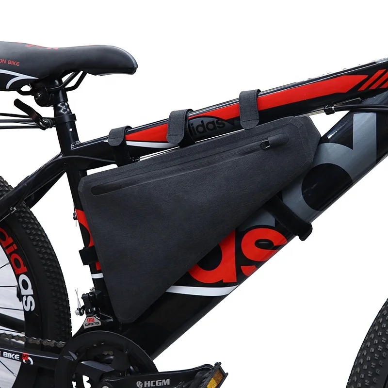 OEM/ODM 600D/PU+TPU Bicycle Frame Mounted Pack Mountain Cycling Bag Waterproof Bicycle Front Tube Frame Bike Bag