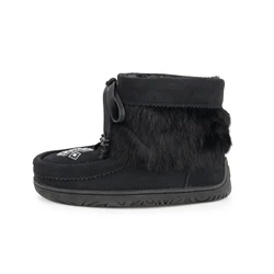 Custom 2022 beading girl cowboy furry fur black snow boots leather winter ankle women boots for ladies