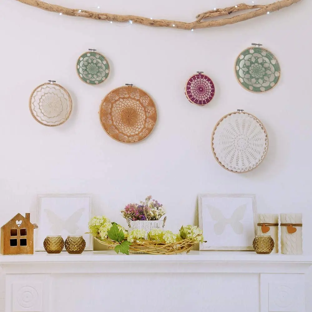 
DIY Embroidery Hoop Tool Art Craft Cross Stitch Chinese Traditional Circle Round Bamboo Frame Wooden Sewing Tools Home Deco 