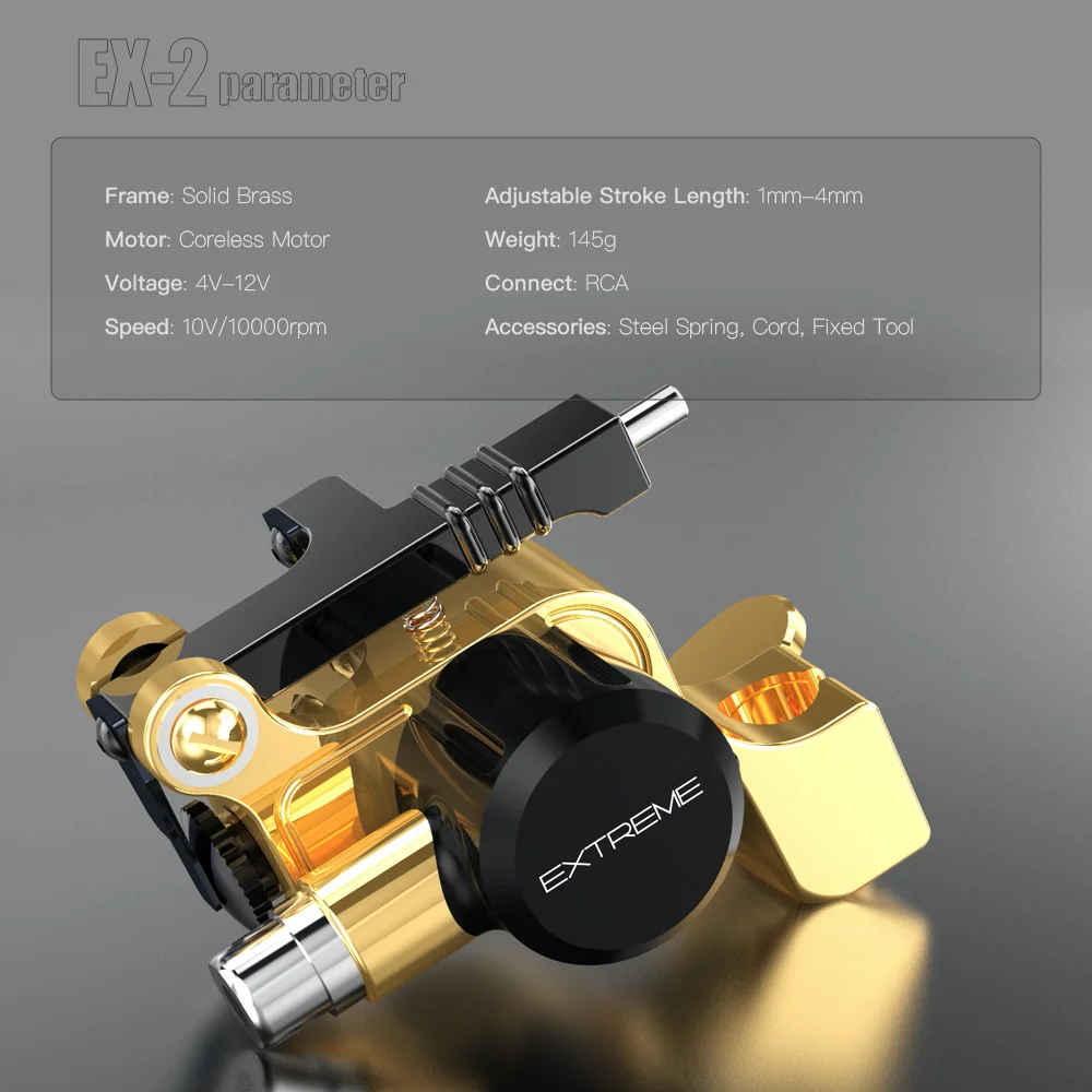 Dragonhawk EX-2 Rotary Tattoo Machine  RCA Connected for body art