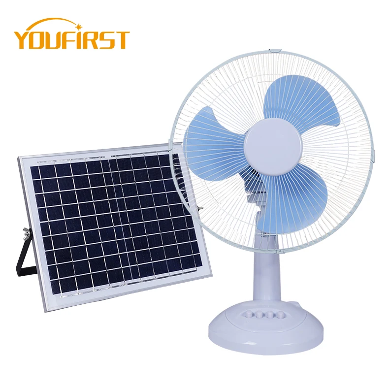 Low Price High Efficiency Low Noise Rechargeable With Charger Portable Solar Panel Standing Table Fan