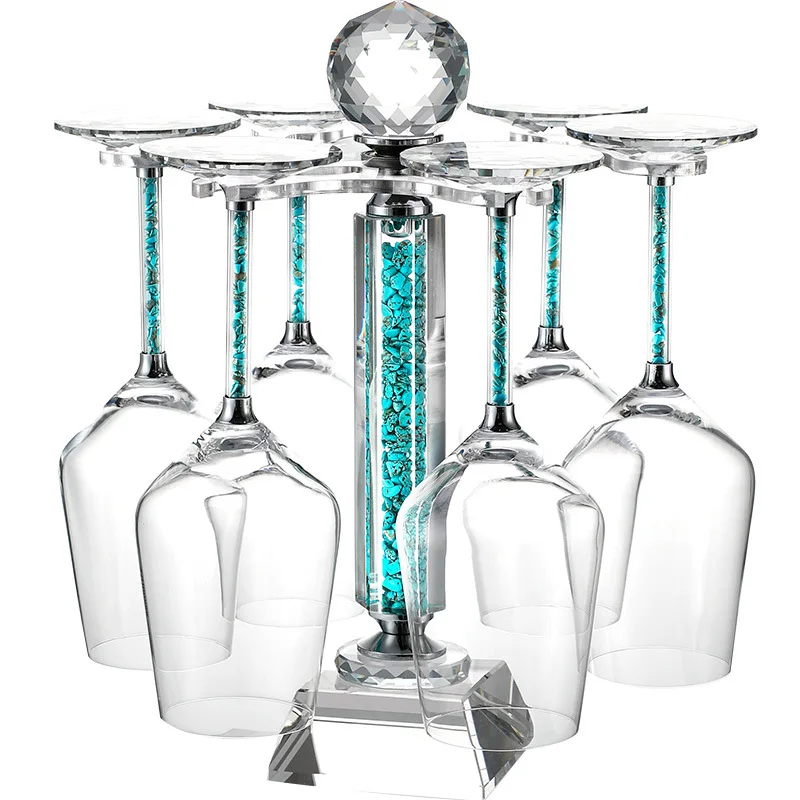 A turquoise tall glass Prism Wine Glass Crystal Champagne Glass White Red Wine Goblet