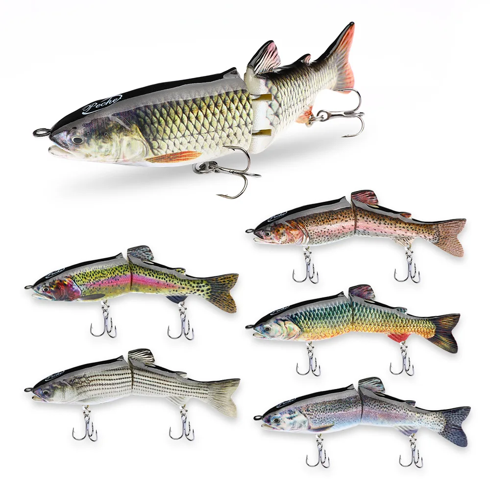 12.5cm/23.5g Multi Jointed Fishing Lure VIB Swimbait With Fishhook Leurre De Peche Dropshipping Crank Bait 3D Eye Trolling Lure