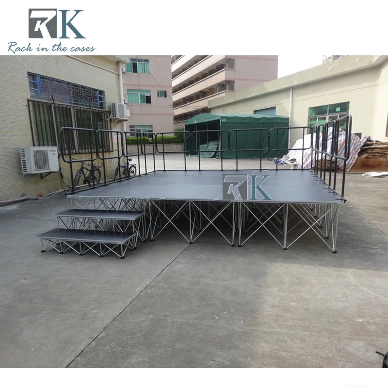 Outdoor stage concert event with folding risers stage system for sale