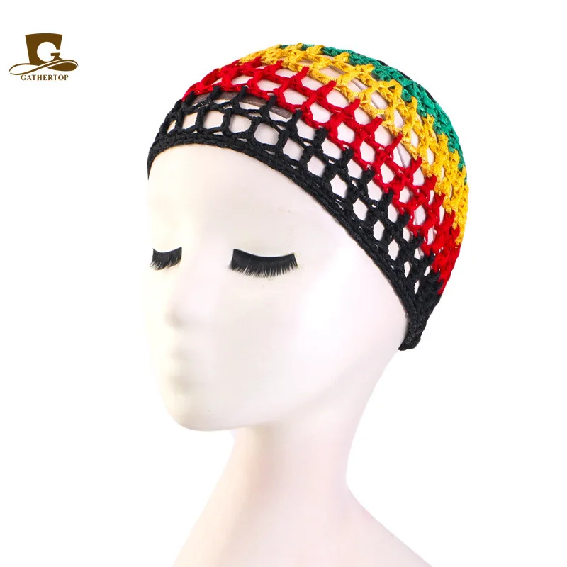 Uding Jamaica Red Yellow Black and Green Color Hand-crocheted Mesh Headstock FW-13