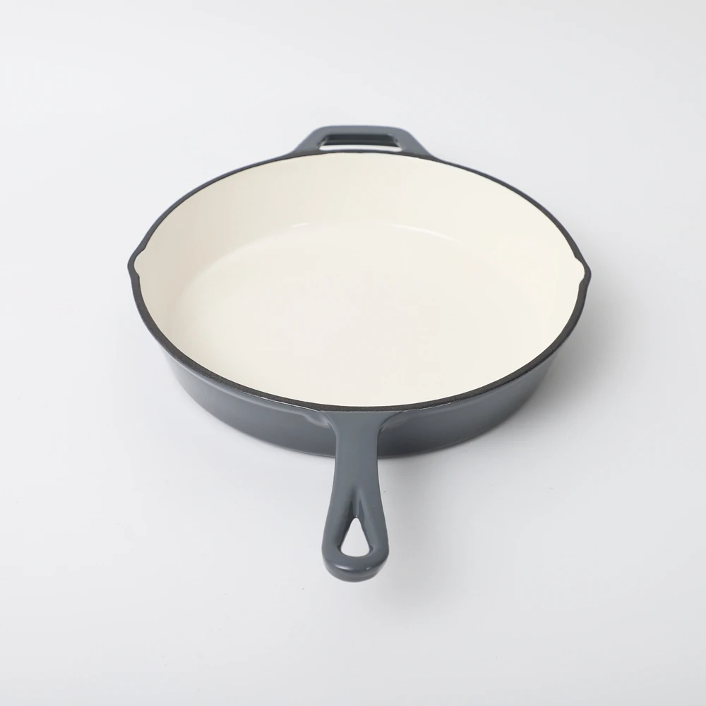 Non-stick Skillet Steak Enamel Cast Iron Skillet with Long Handle Non-stick Frying Pan