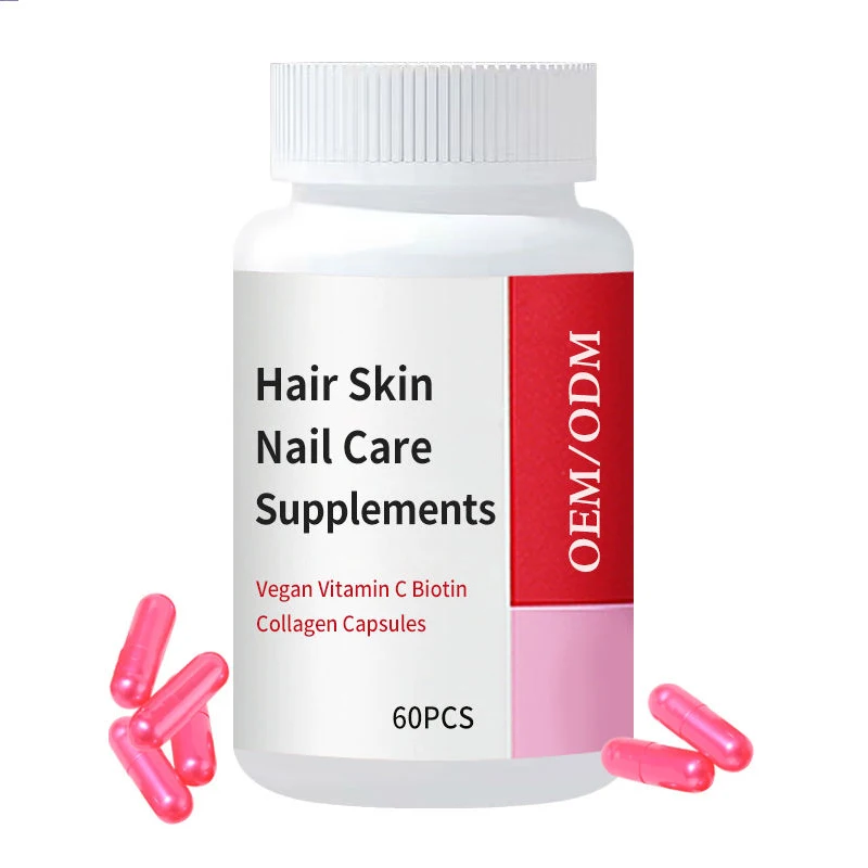 Private Label Effective Skin Nail Care Supplements Biotin Hair Growth Capsules for Nails Skin Support
